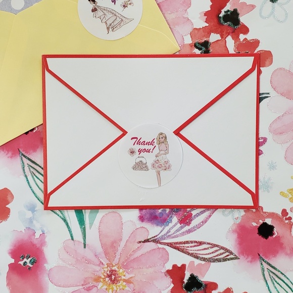 x100 Unique Fashion Girl Thank You Posh Stickers - Picture 7 of 15